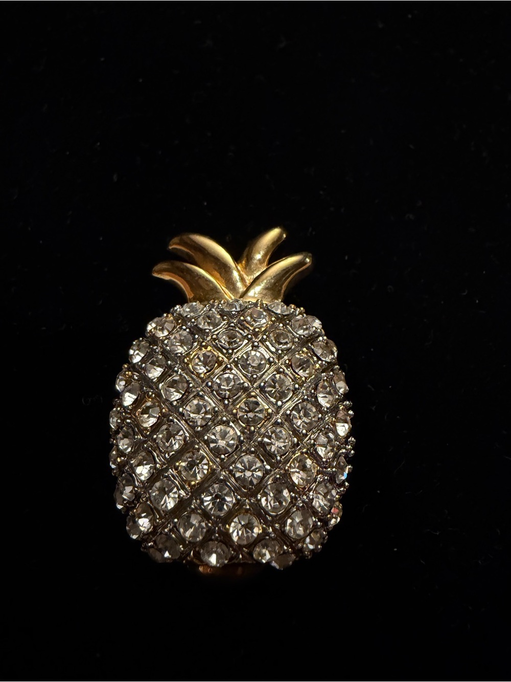 Rhinestone pineapple brooch